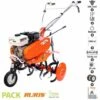 Motoculteur Motobineuse 6,5 Cv 6 Fraises Vitesses 2 AV -1 AR Roues Agraires 400x8 Ruris DAC 6500K - Orange -HAN Motoculteur Soldes 6697378 1